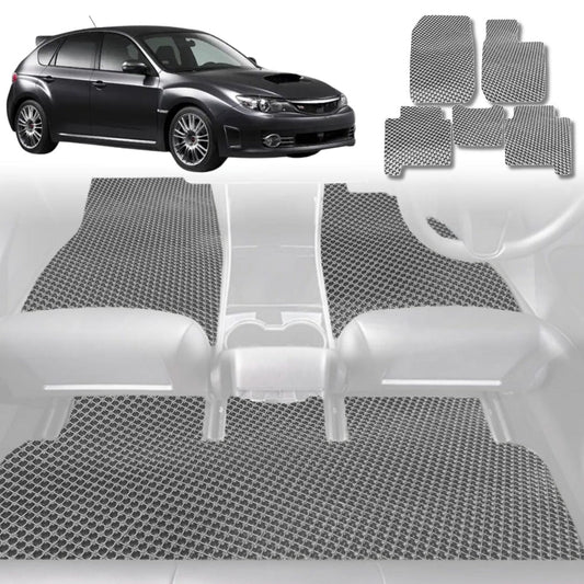 6D Diamond Car Floor Mats for Subaru Impreza 2007-2011-Full Set-Grey-Outback GT