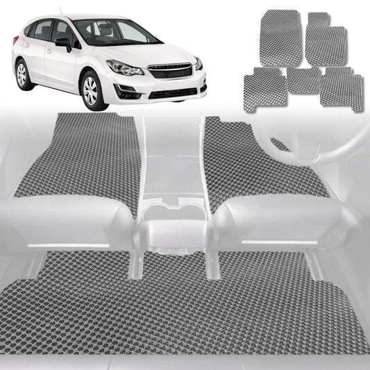 6D Diamond Car Floor Mats for Subaru Impreza 2011-2016-Full Set-Grey-Outback GT