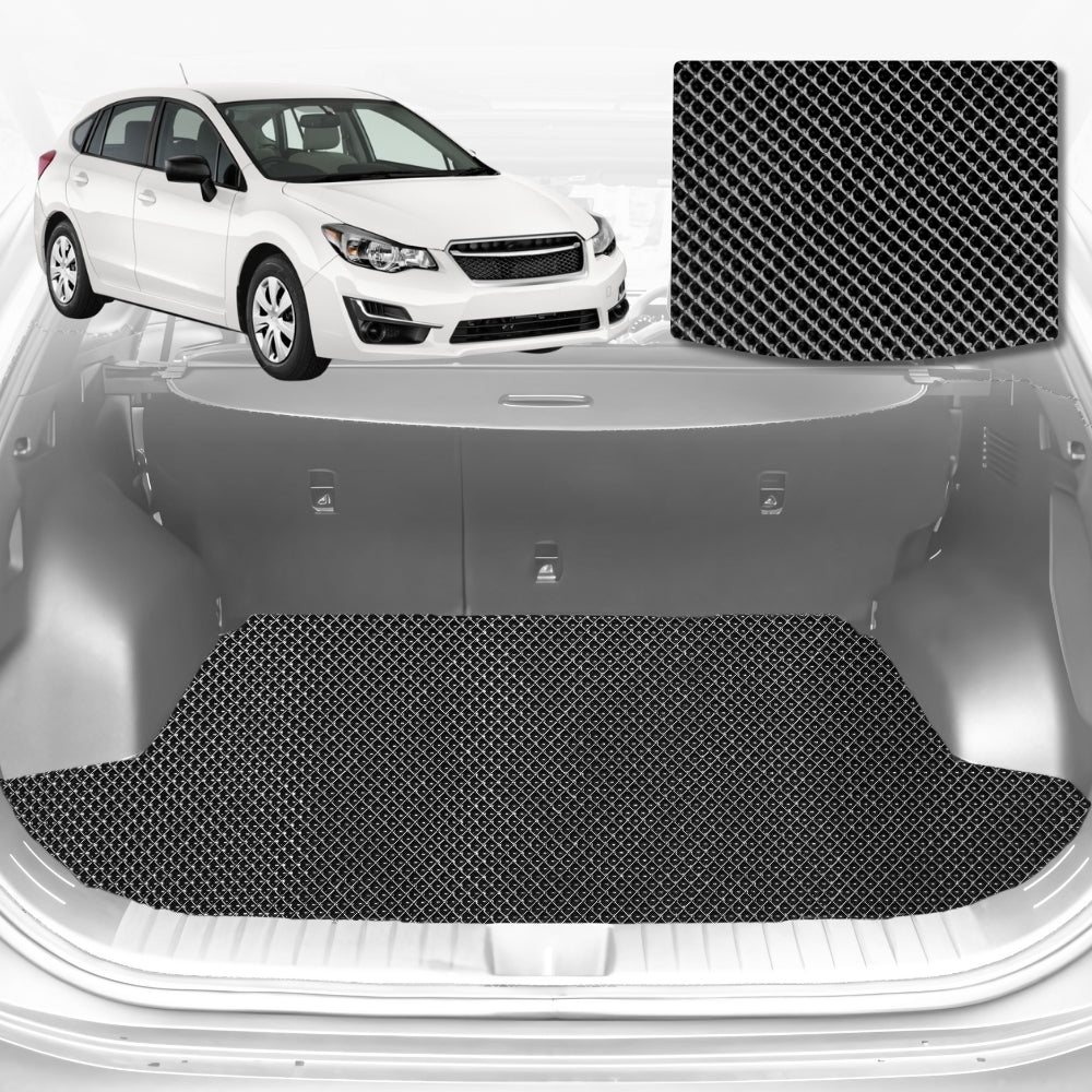 6D Diamond Car Boot Mat for Subaru Impreza G3, G42011-2016-Hatch-Cargo Mat-Black-Outback GT