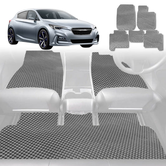 6D Diamond Car Floor Mats for Subaru Impreza 2016-Current-Full Set-Grey-Outback GT