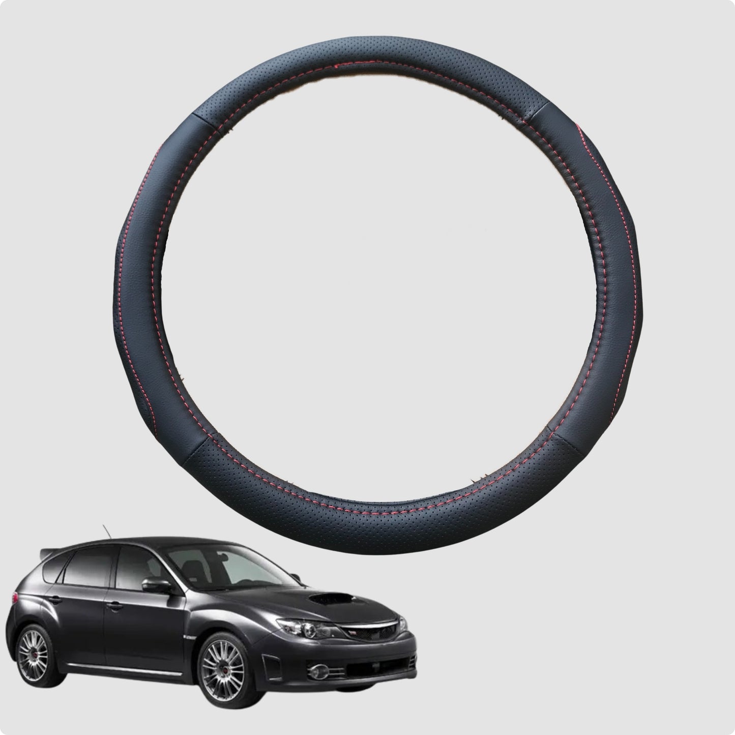 Steering Wheel Cover for Subaru Impreza 2007-2011 38CM Leather | Circle