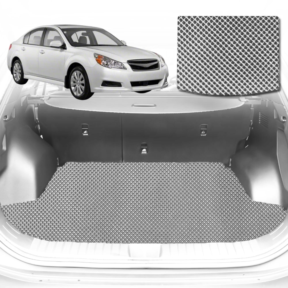 6D Diamond Car Boot Mat for Subaru Liberty 5GEN2009-2014-Sedan-Cargo Mat-Grey-Outback GT