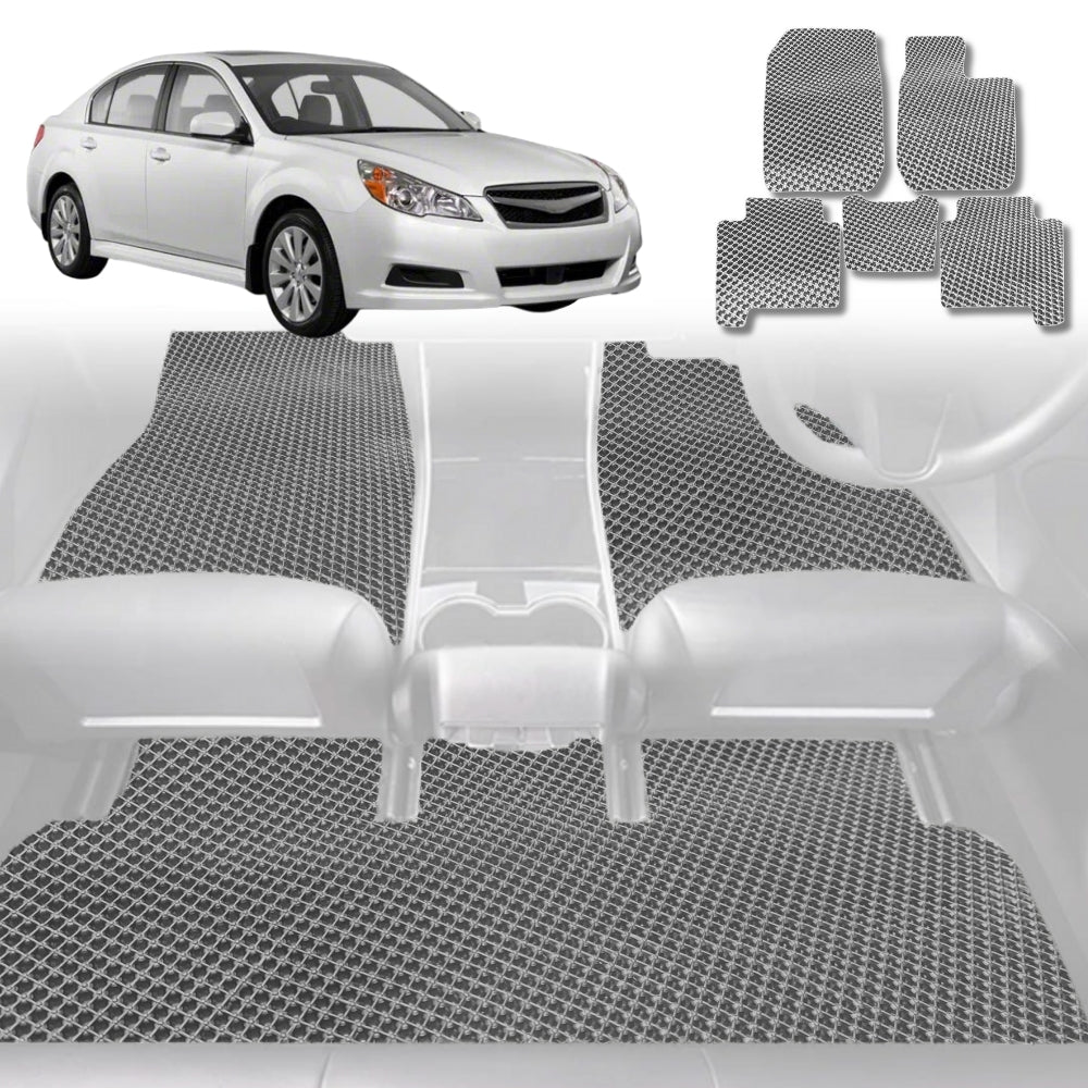 6D Diamond Car Floor Mats for Subaru Liberty 2009-2014-Full Set-Grey-Outback GT