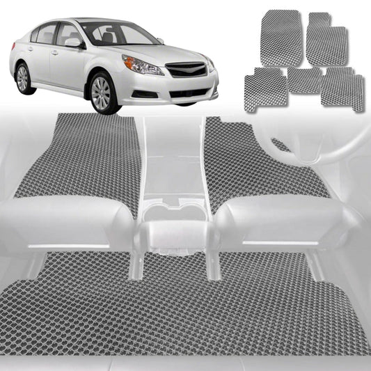 6D Diamond Car Floor Mats for Subaru Liberty 2009-2014-Full Set-Grey-Outback GT