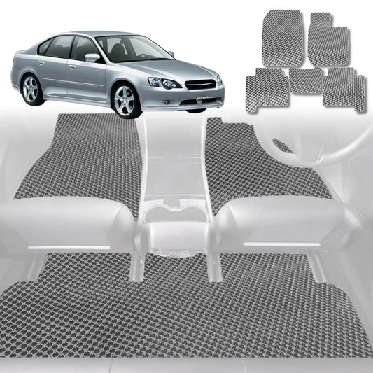 6D Diamond Car Floor Mats for Subaru Liberty 2015-2020-Full Set-Grey-Outback GT