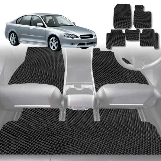 6D Diamond Car Floor Mats for Subaru Liberty 2015-2020-Full Set-Black-Outback GT