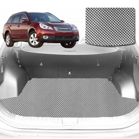 6D Diamond Car Boot Mat for Subaru Outback 4GEN2009-2014-Wagon-Cargo Mat-Grey-Outback GT