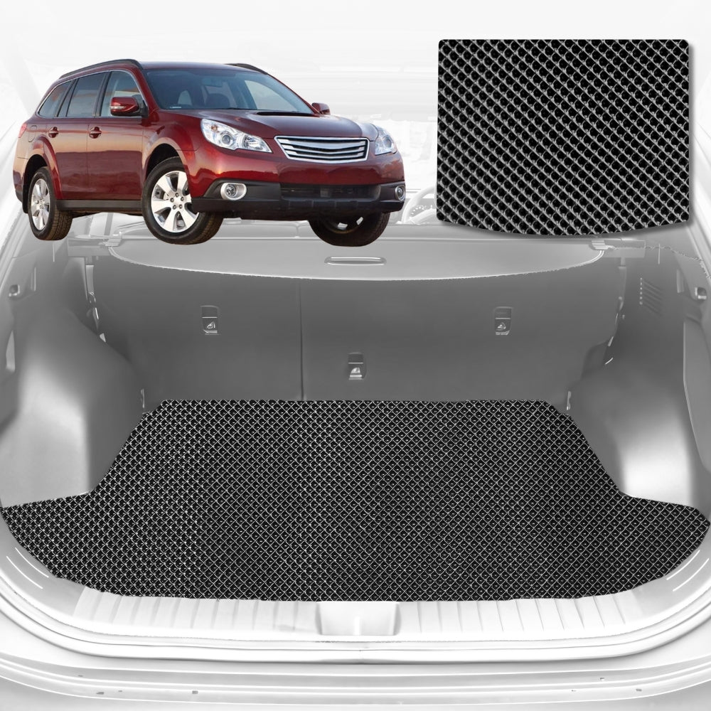 6D Diamond Car Boot Mat for Subaru Outback 4GEN2009-2014-Wagon-Cargo Mat-Black-Outback GT