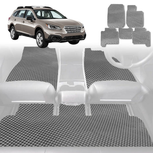 6D Diamond Car Floor Mats for Subaru Outback 2015-2021-Full Set-Grey-Outback GT