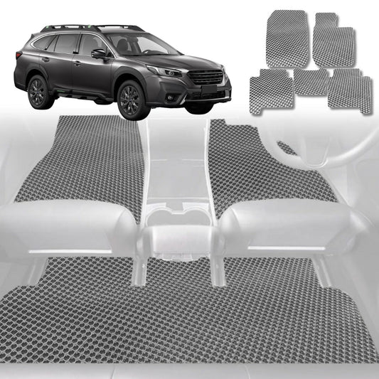 6D Diamond Car Floor Mats for Subaru Outback 2021-Current-Full Set-Grey-Outback GT