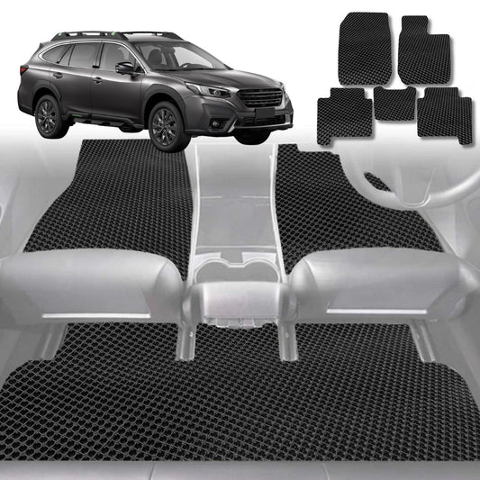 6D Diamond Car Floor Mats for Subaru Outback 2021-Current-Full Set-Black-Outback GT