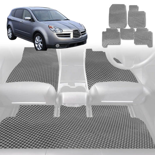 6D Diamond Car Floor Mats for Subaru Tribeca (B9)2005-2014-Full Set-Grey-Outback GT