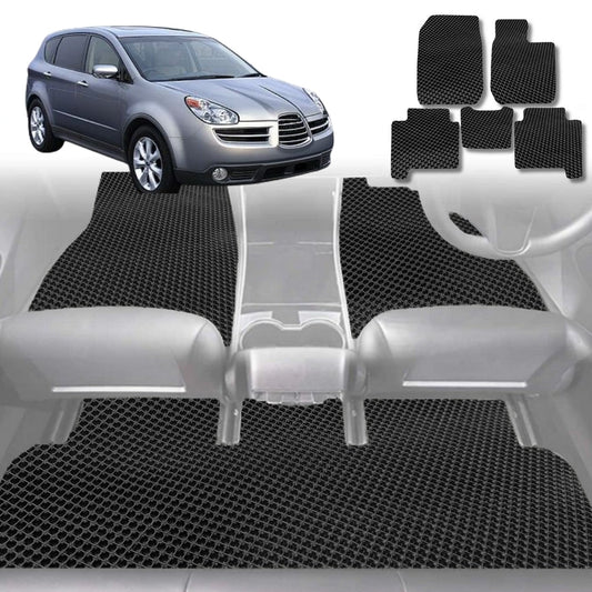 6D Diamond Car Floor Mats for Subaru Tribeca (B9)2005-2014-Full Set-Black-Outback GT