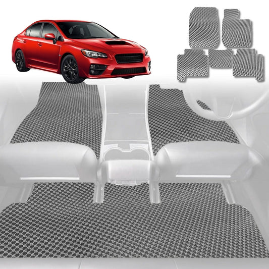 6D Diamond Car Floor Mats for Subaru WRX 2014-2021-Full Set-Grey-Outback GT