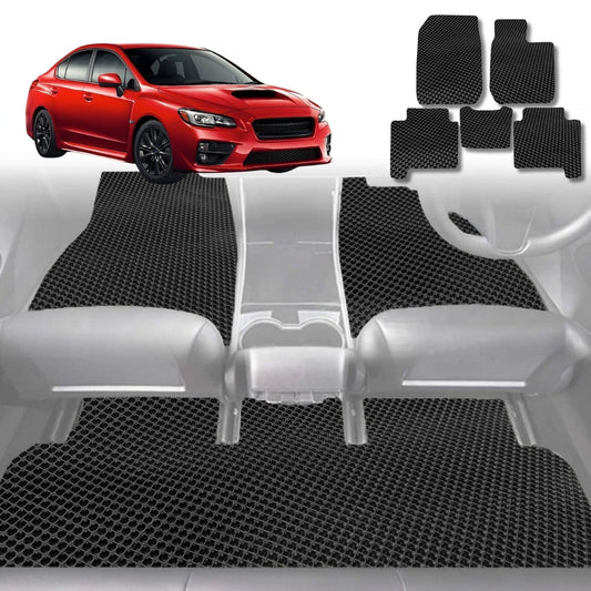 6D Diamond Car Floor Mats for Subaru WRX 2014-2021-Full Set-Black-Outback GT