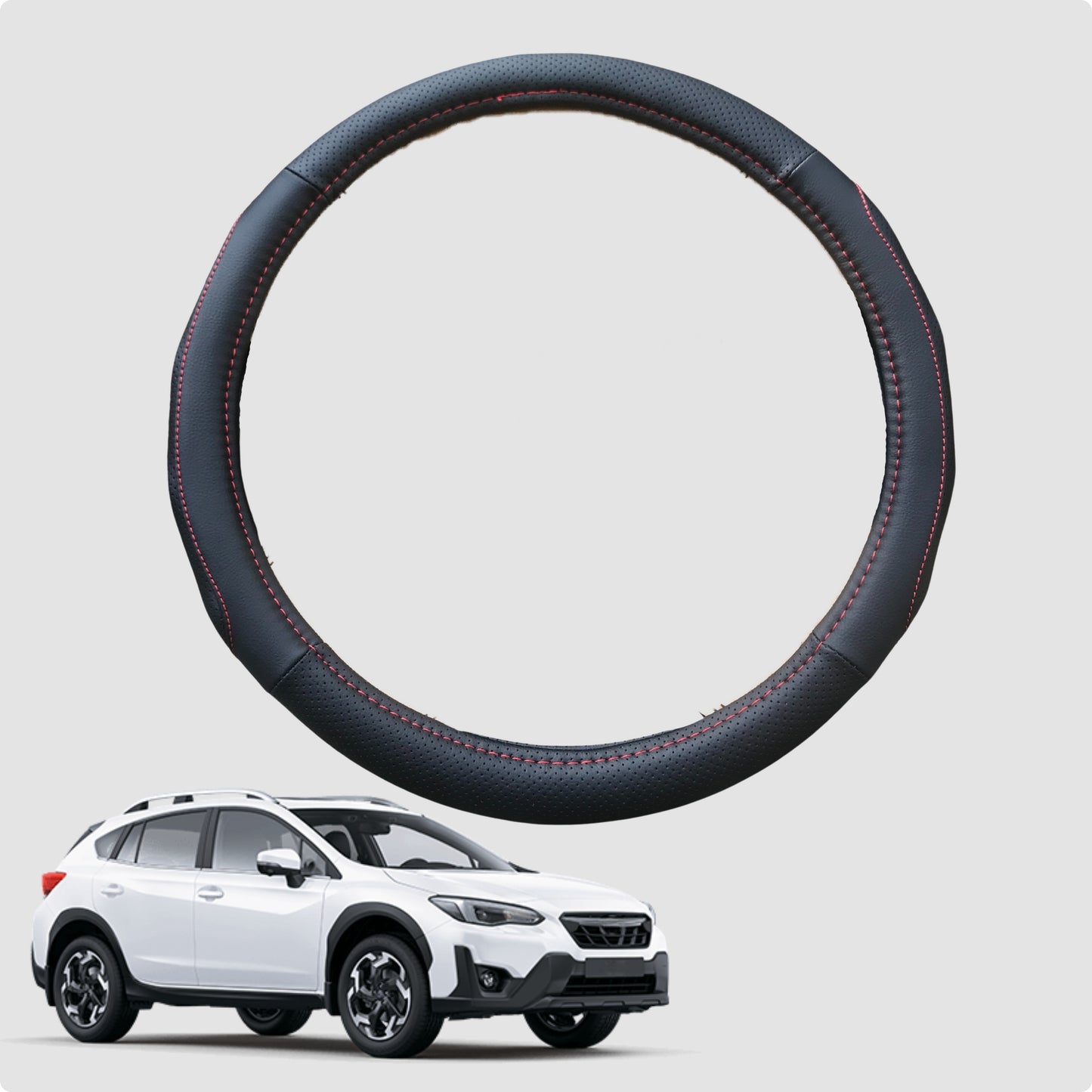 Steering Wheel Cover for Subaru XV 2012-2017 38CM Leather | Circle