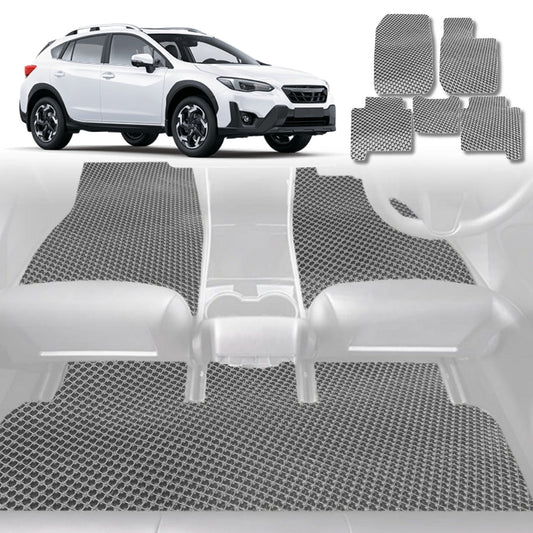 6D Diamond Car Floor Mats for Subaru XV 2012-2017-Full Set-Grey-Outback GT