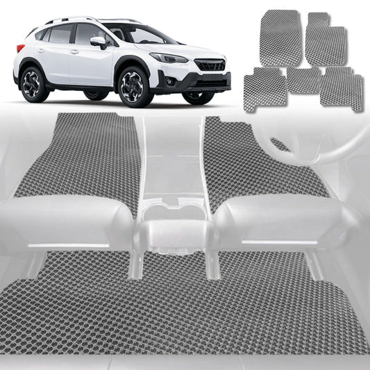 6D Diamond Car Floor Mats for Subaru XV 2017-2022-Full Set-Grey-Outback GT