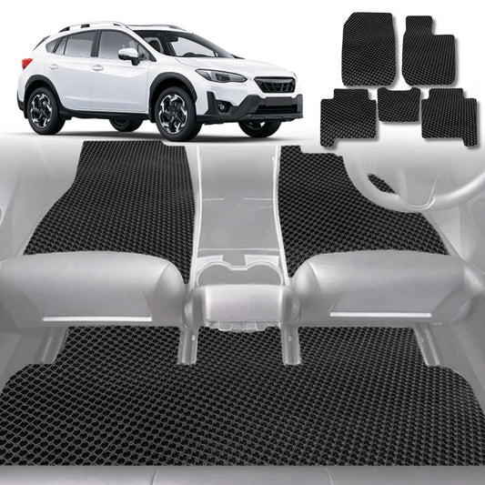 6D Diamond Car Floor Mats for Subaru XV 2017-2022-Full Set-Black-Outback GT