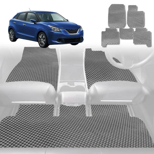 6D Diamond Car Floor Mats for Suzuki Baleno 2015-Current-Full Set-Grey-Outback GT