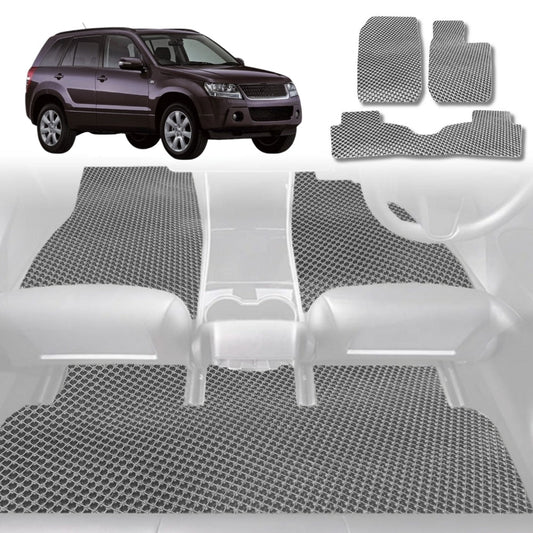 6D Diamond Car Floor Mats for Suzuki Grand Vitara 2005-2015-Full Set-Grey-Outback GT