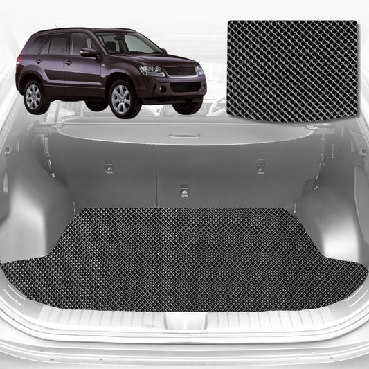 6D Diamond Car Boot Mat for Suzuki Grand Vitara (5-Door) SQ, JT2005-2015-Cargo Mat-Black-Outback GT