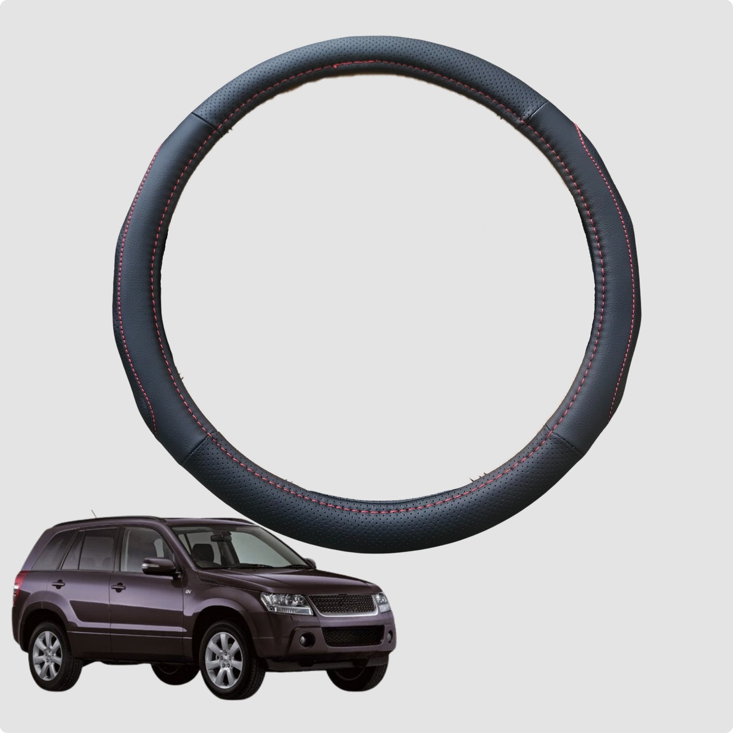 Steering Wheel Cover for Suzuki Grand Vitara 2005-2015 38CM Leather | Circle
