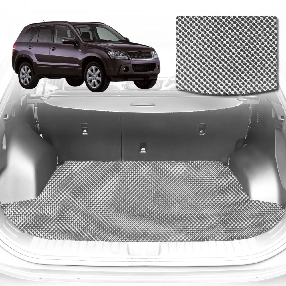 6D Diamond Car Boot Mat for Suzuki Grand Vitara (5-Door) SQ, JT2005-2015-Cargo Mat-Grey-Outback GT