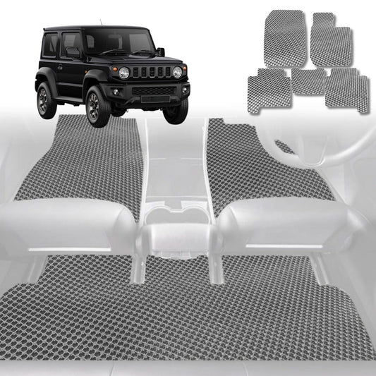 6D Diamond Car Floor Mats for Suzuki Jimny 2018-Current Manual-Full Set-Grey-Outback GT