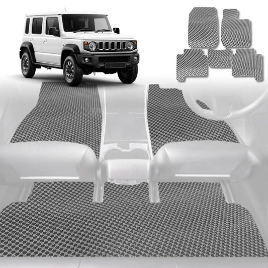 6D Diamond Car Floor Mats for Suzuki Jimny XL 2023-Current Auto Full Set-Grey-Outback GT
