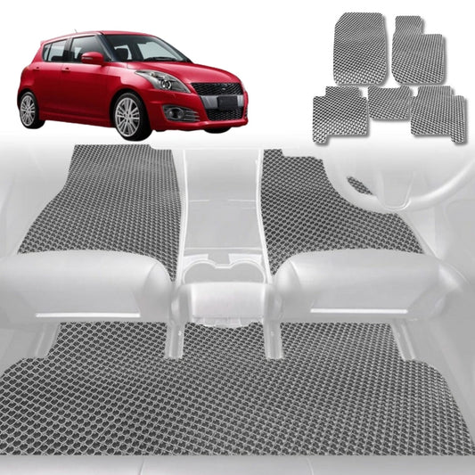 6D Diamond Car Floor Mats for Suzuki Swift 2011-2017-Full Set-Grey-Outback GT