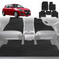 6D Diamond Car Floor Mats for Suzuki Swift 2011-2017-Full Set-Black-Outback GT