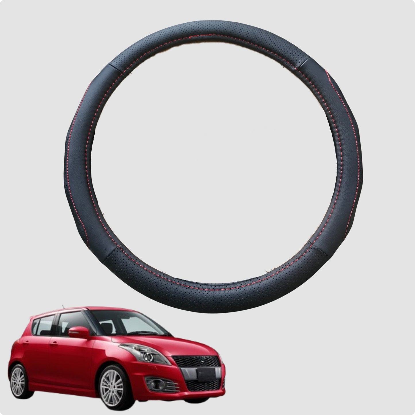 Steering Wheel Cover for Suzuki Swift 2011-2017 38CM Leather | Circle
