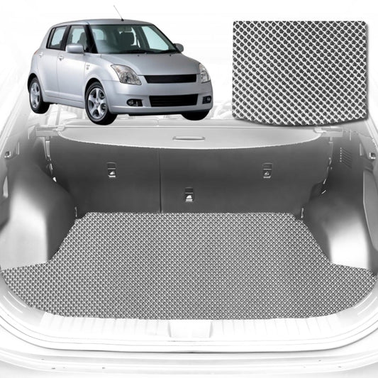 6D Diamond Car Boot Mat for Suzuki Swift Auto2004-2010-Hatch-Cargo Mat-Grey-Outback GT