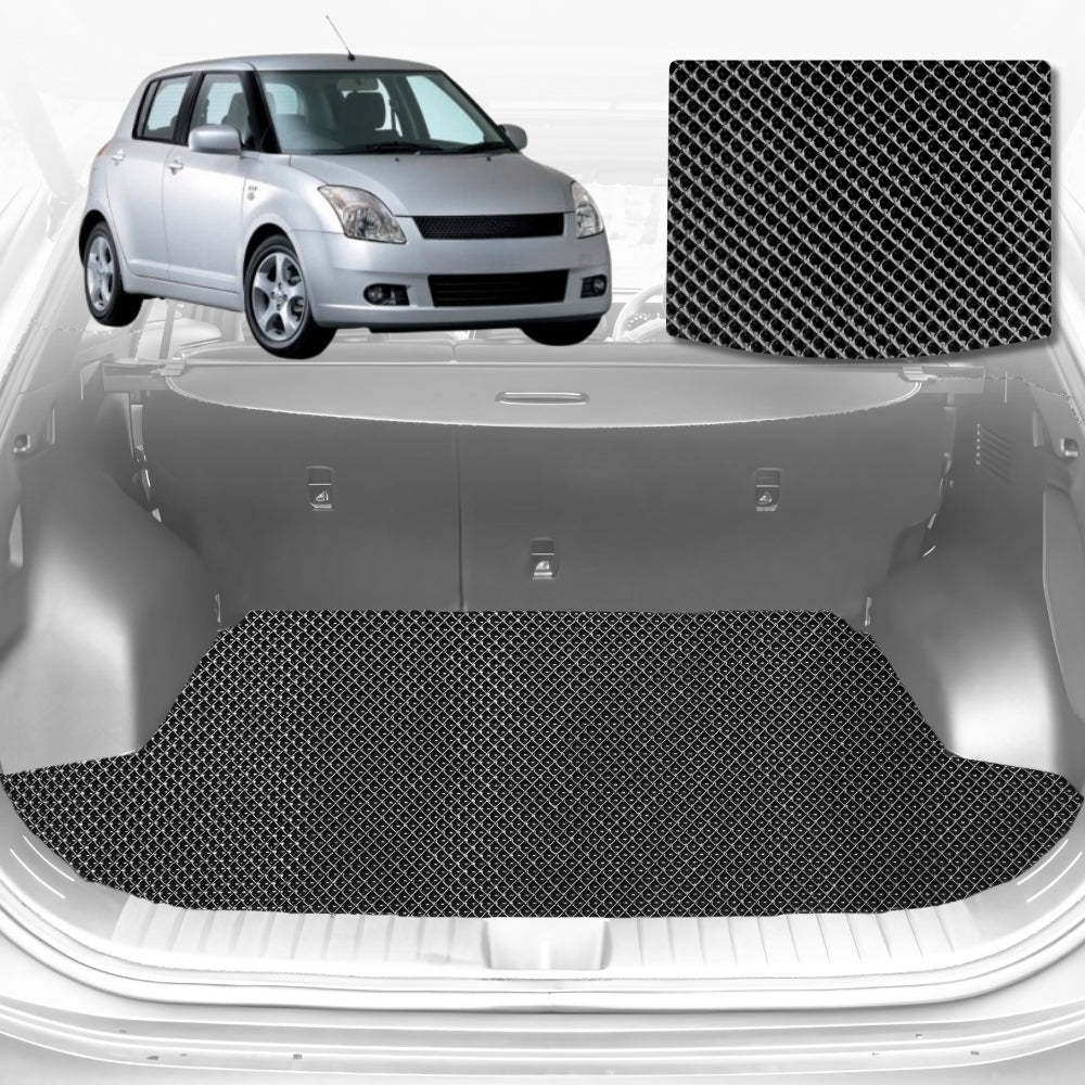 6D Diamond Car Boot Mat for Suzuki Swift Auto2004-2010-Hatch-Cargo Mat-Black-Outback GT