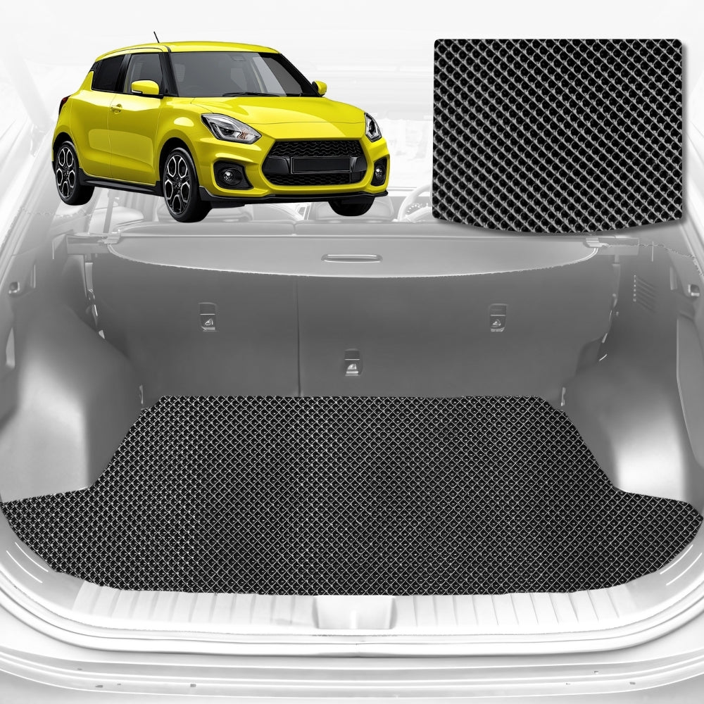 6D Diamond Car Boot Mat for Suzuki Swift Sport 2017-Current-Cargo Mat-Black-Outback GT