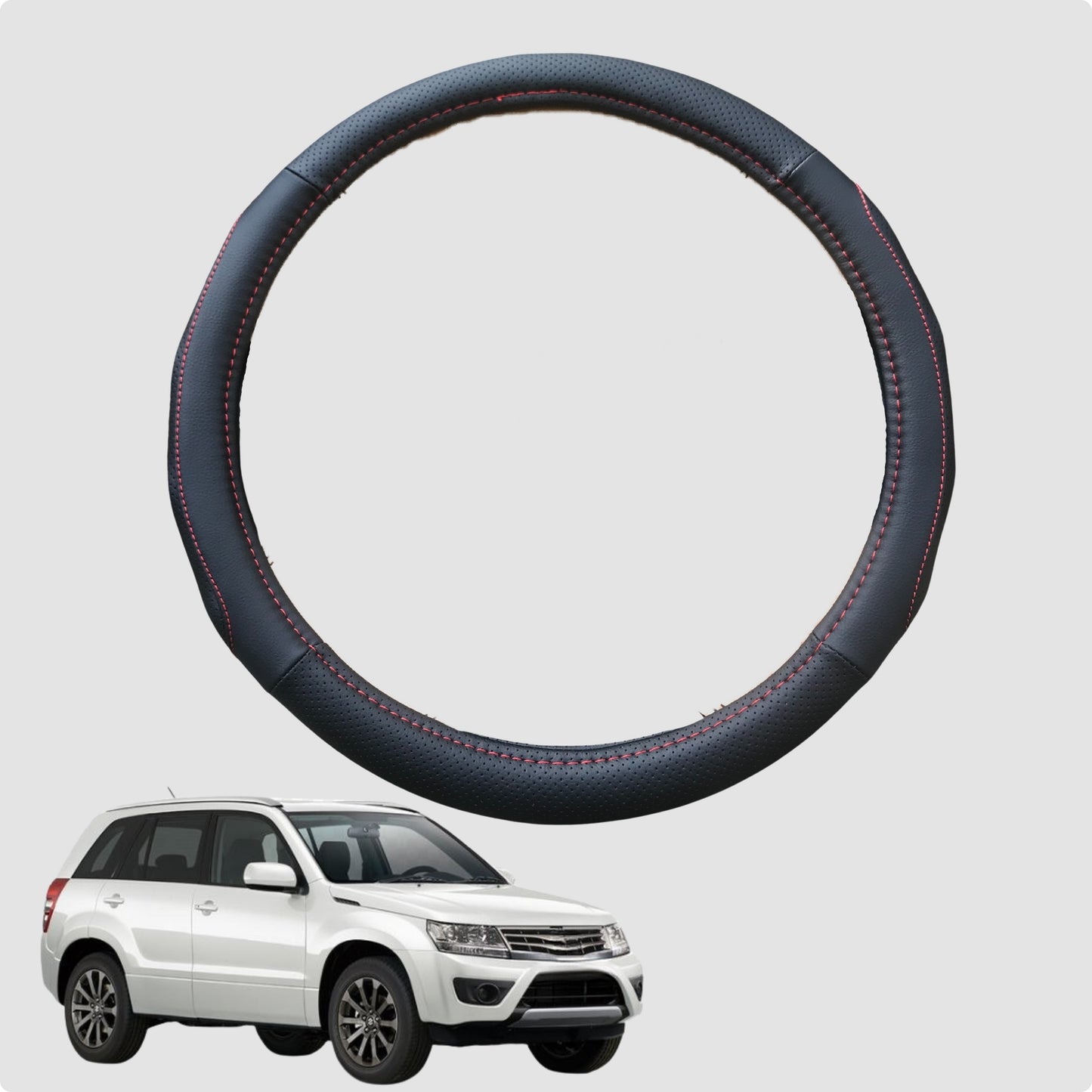 Steering Wheel Cover for Suzuki Vitara 2015-Current 38CM Leather | Circle
