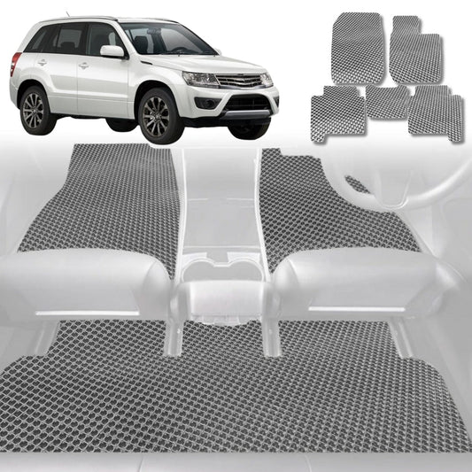 6D Diamond Car Floor Mats for Suzuki Vitara 2015-Current-Full Set-Grey-Outback GT