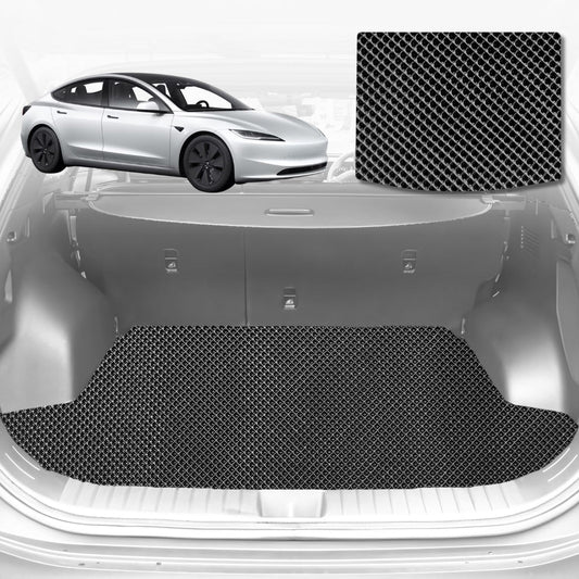 6D Diamond Car Boot Mat for All-new Tesla Model 3 (Highlander)2024-Current-Cargo Mat-Black-Outback GT