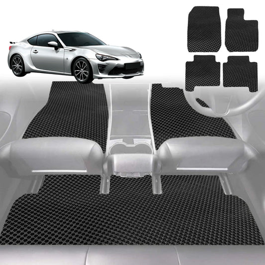 6D Diamond Car Floor Mats for Toyota 86 2012-2021-Full Set-Black-Outback GT
