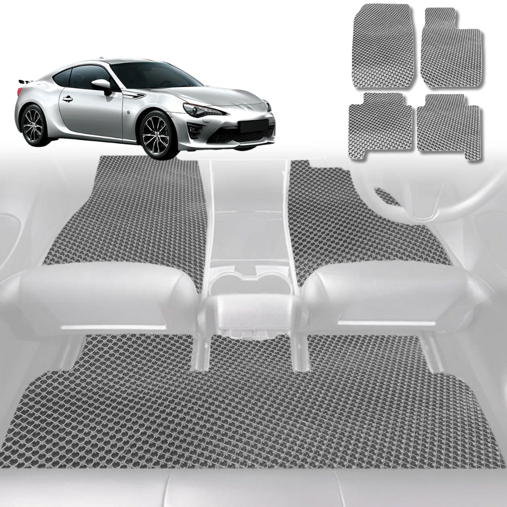 6D Diamond Car Floor Mats for Toyota 86 2012-2021-Full Set-Grey-Outback GT
