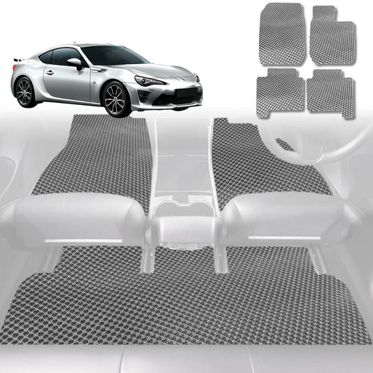 6D Diamond Car Floor Mats for Toyota 86 2012-2021-Full Set-Grey-Outback GT