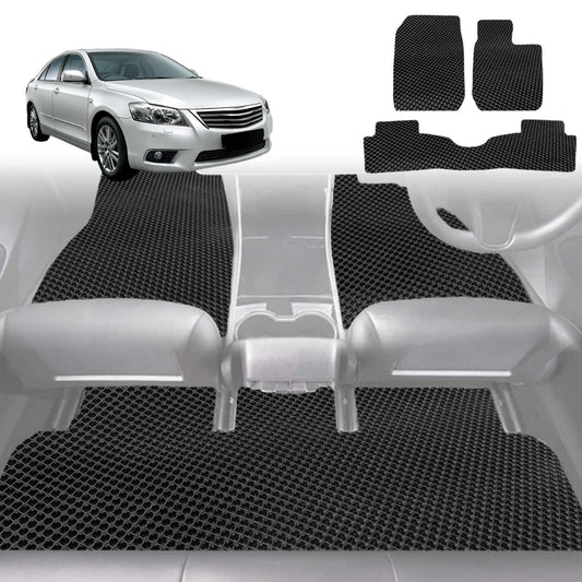 6D Diamond Car Floor Mats for Toyota Aurion 2006-2012-Full Set-Black-Outback GT