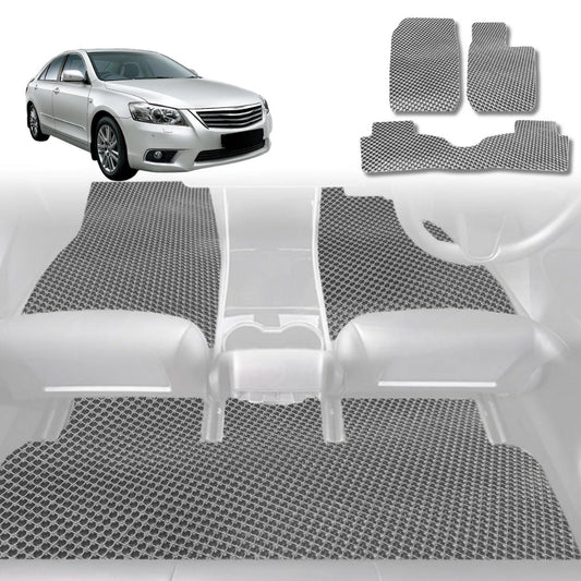 6D Diamond Car Floor Mats for Toyota Aurion 2006-2012-Full Set-Grey-Outback GT