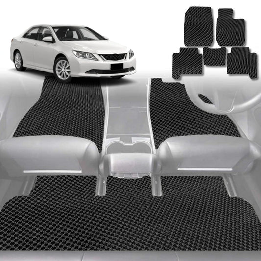 6D Diamond Car Floor Mats for Toyota Aurion 2012-2017-Full Set-Black-Outback GT