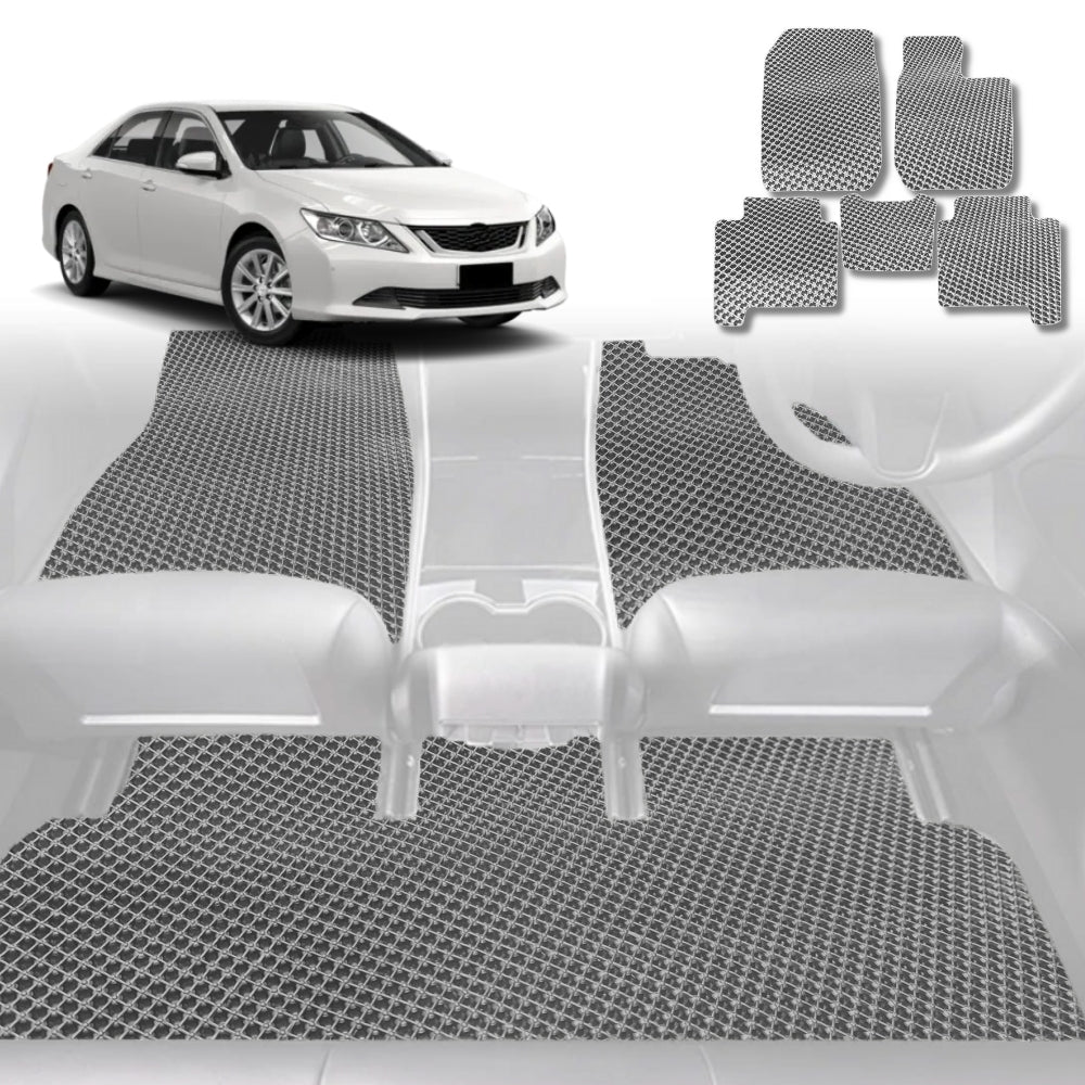 6D Diamond Car Floor Mats for Toyota Aurion 2012-2017-Full Set-Grey-Outback GT