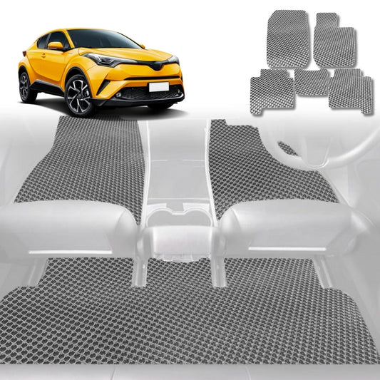 6D Diamond Car Floor Mats for Toyota C-HR 2017-Current-Full Set-Grey-Outback GT