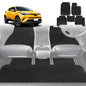 6D Diamond Car Floor Mats for Toyota C-HR 2017-Current-Full Set-Black-Outback GT