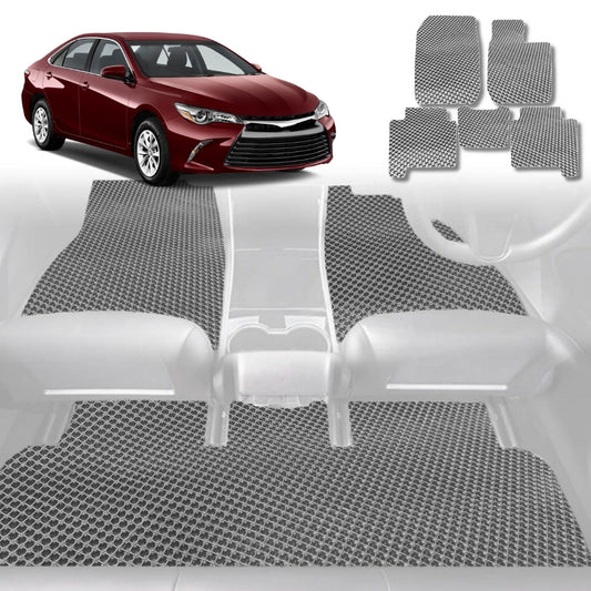 6D Diamond Car Floor Mats for Toyota Camry 2012-2017-Full Set-Grey-Outback GT