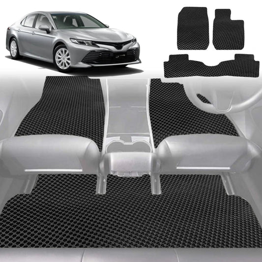 6D Diamond Car Floor Mats for Toyota Camry 2018-Current-Full Set-Black-Outback GT